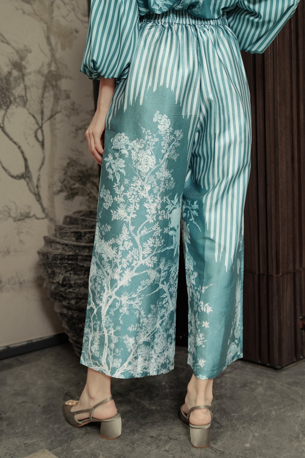 Chinoiserie Pants - Teal