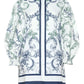 Chinoiserie Puffy Tunic - Navy