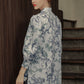 Chinoiserie Puffy Tunic - Navy