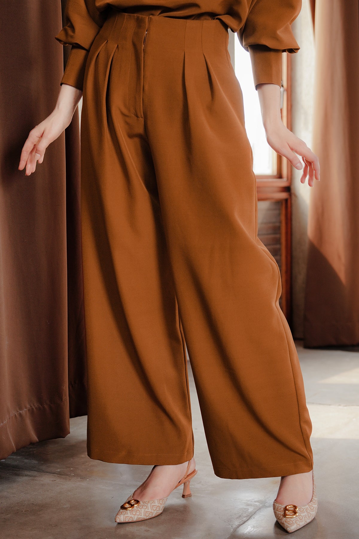 Claire Wide Leg - Brown