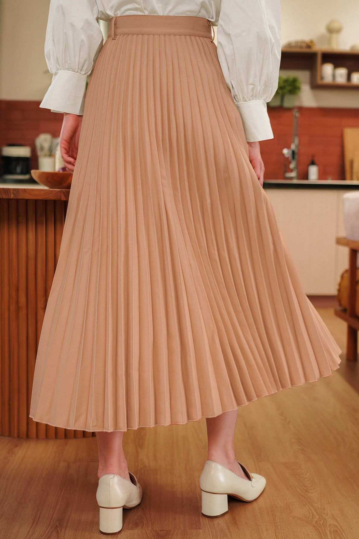 Cleo Pleated Skirt - Amber