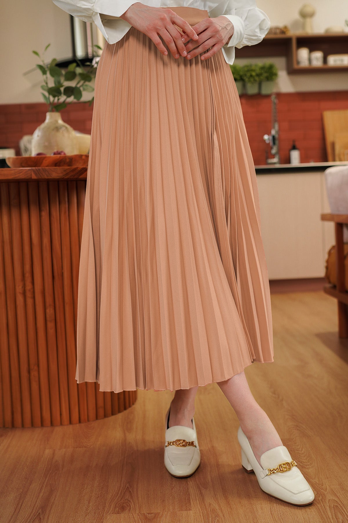 Cleo Pleated Skirt - Amber