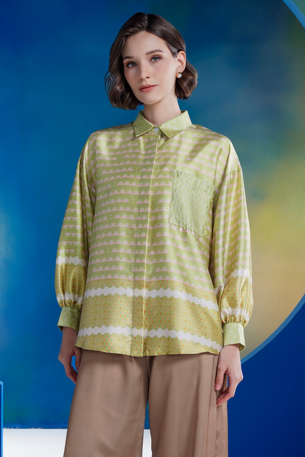 Coral Dreams Shirt With Pocket - Algae