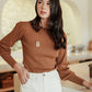 Cuff Knit Sweater - Brown