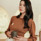 Cuff Knit Sweater - Brown