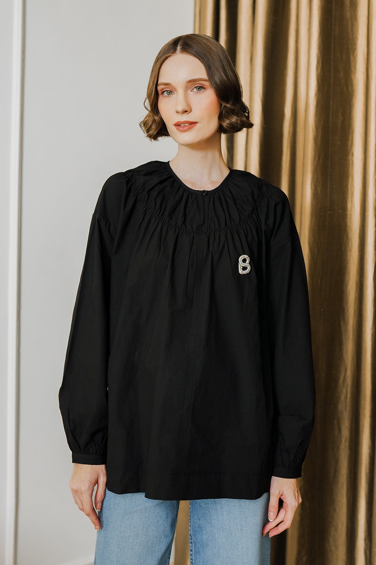 Poplin Top - Black