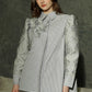Kanza Embroidery Jacquard Shirt - Grey