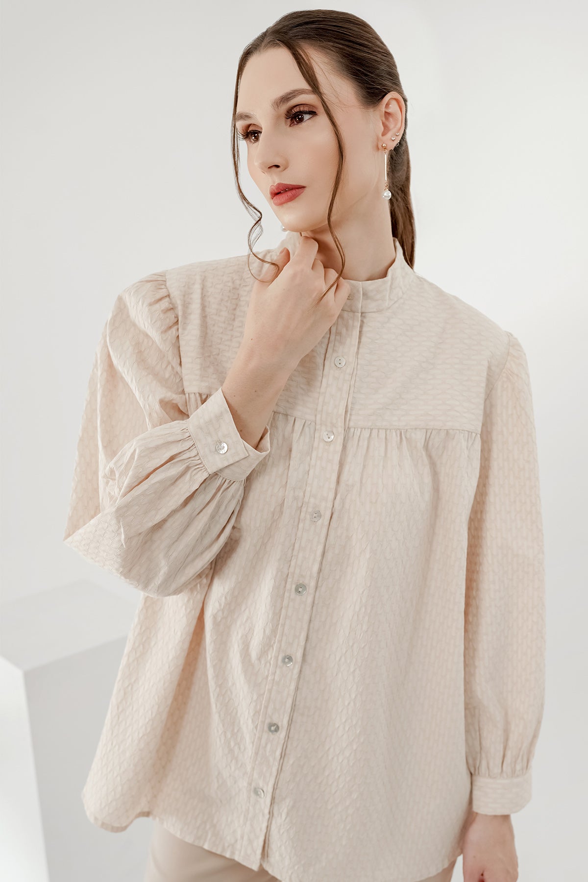 Nadine Ruffle Shirt - Cream