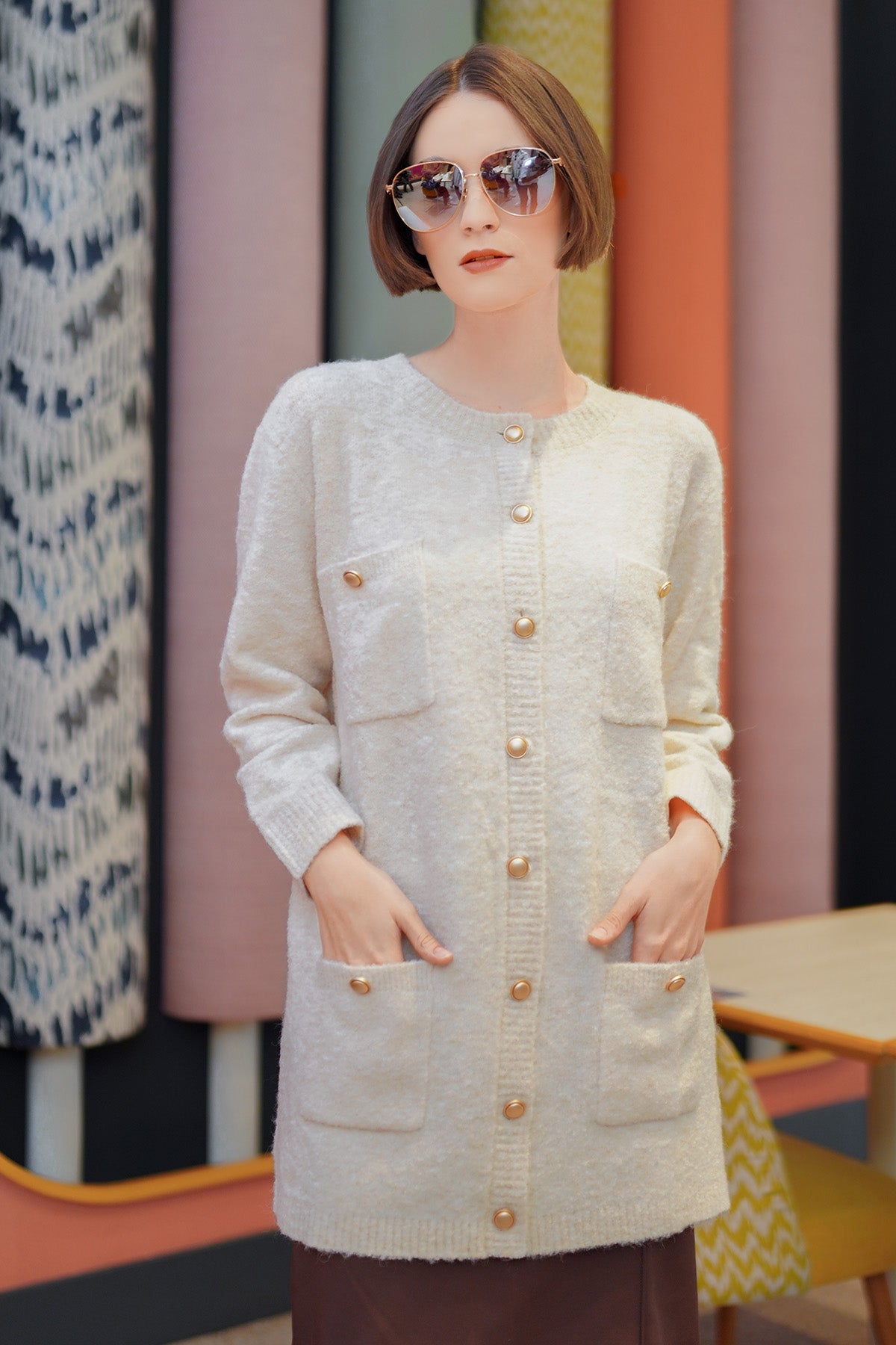 Lydia Long Cardigan - Ivory