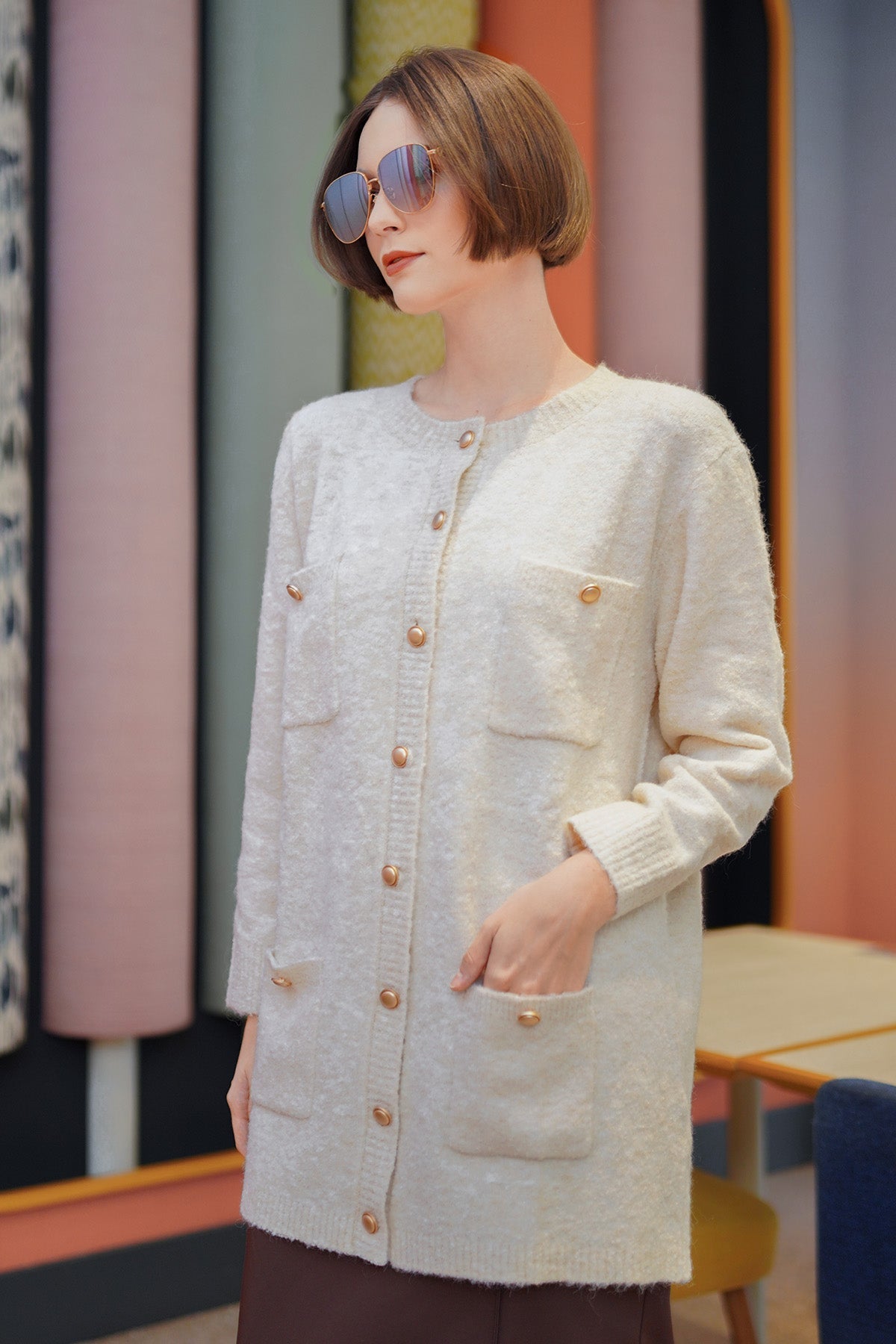 Lydia Long Cardigan - Ivory