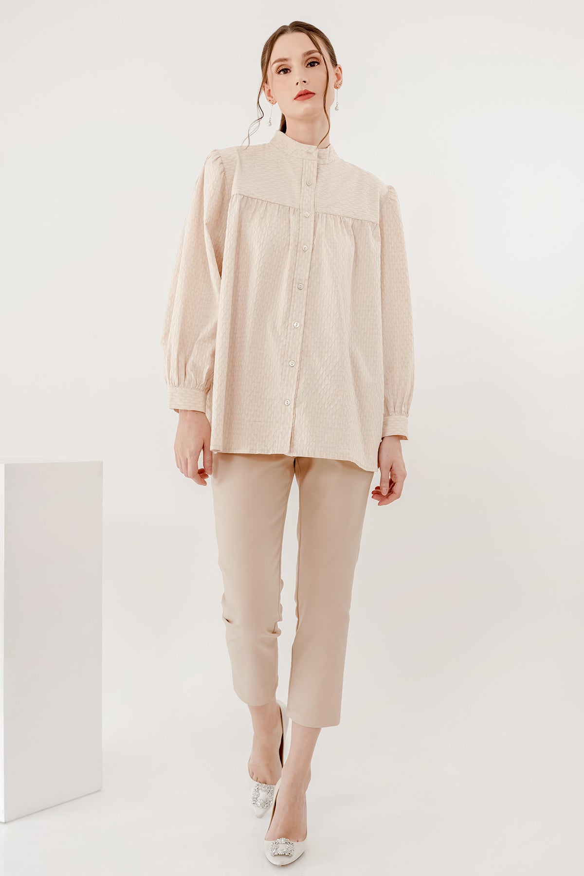 Nadine Ruffle Shirt - Cream