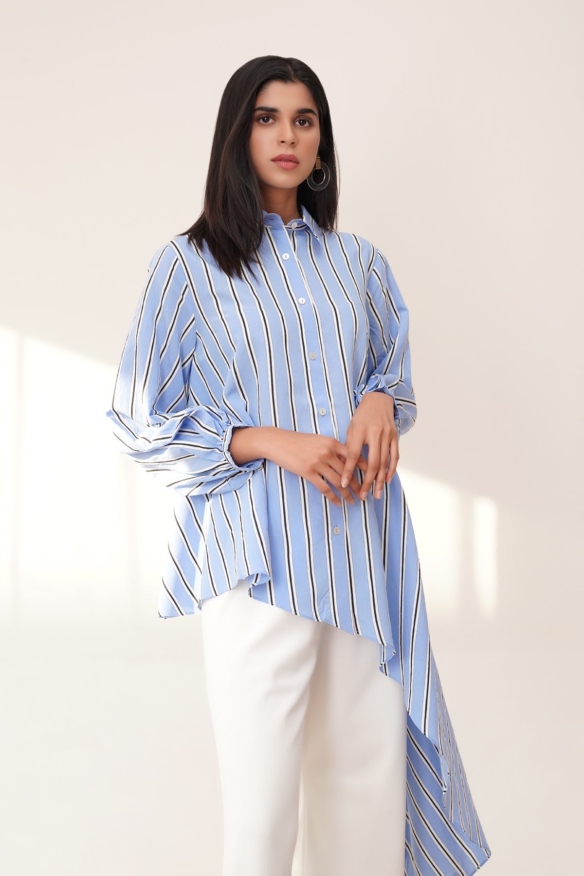 Liana Asymmetrical Top - Blue