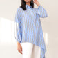 Liana Asymmetrical Top - Blue