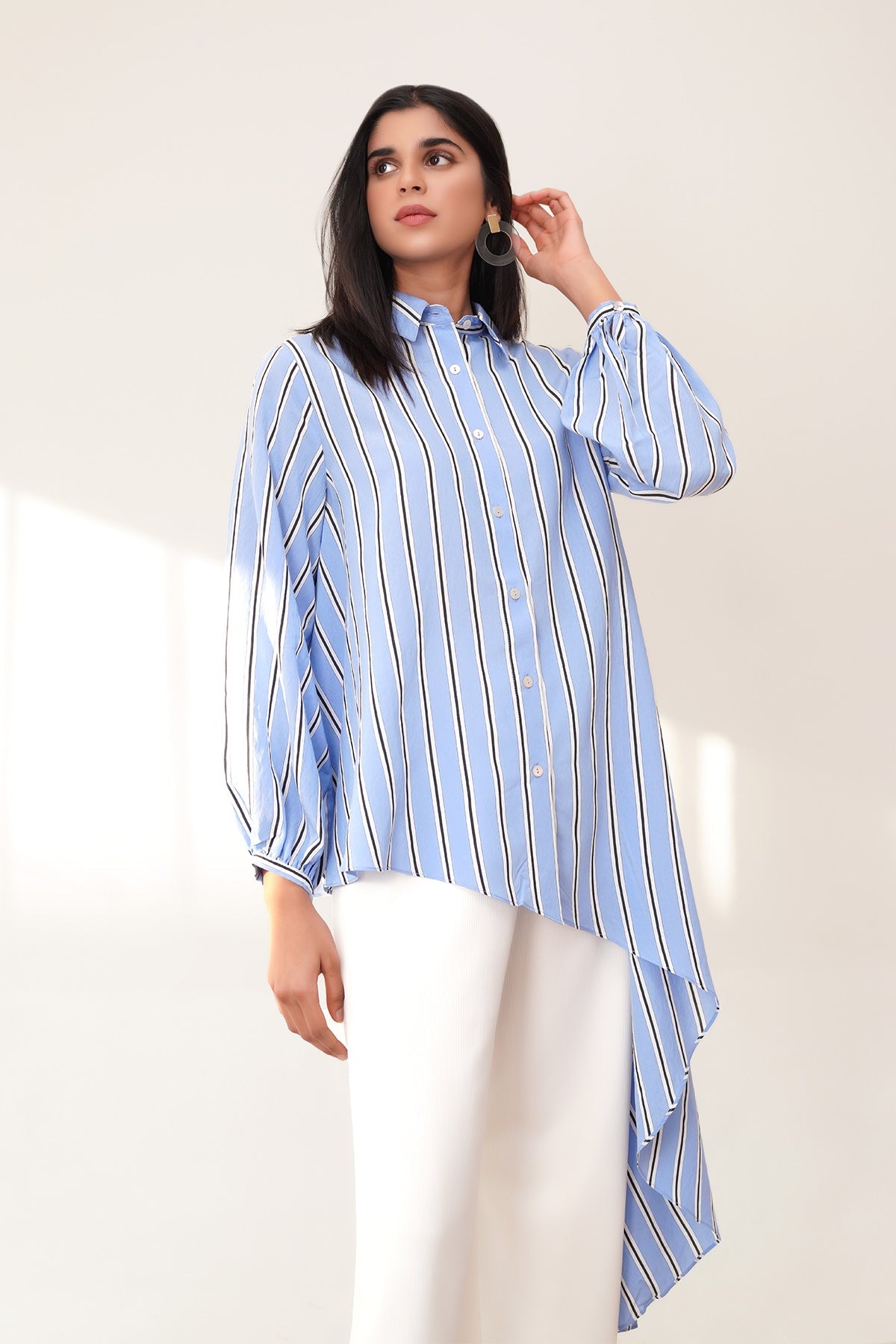 Liana Asymmetrical Top - Blue