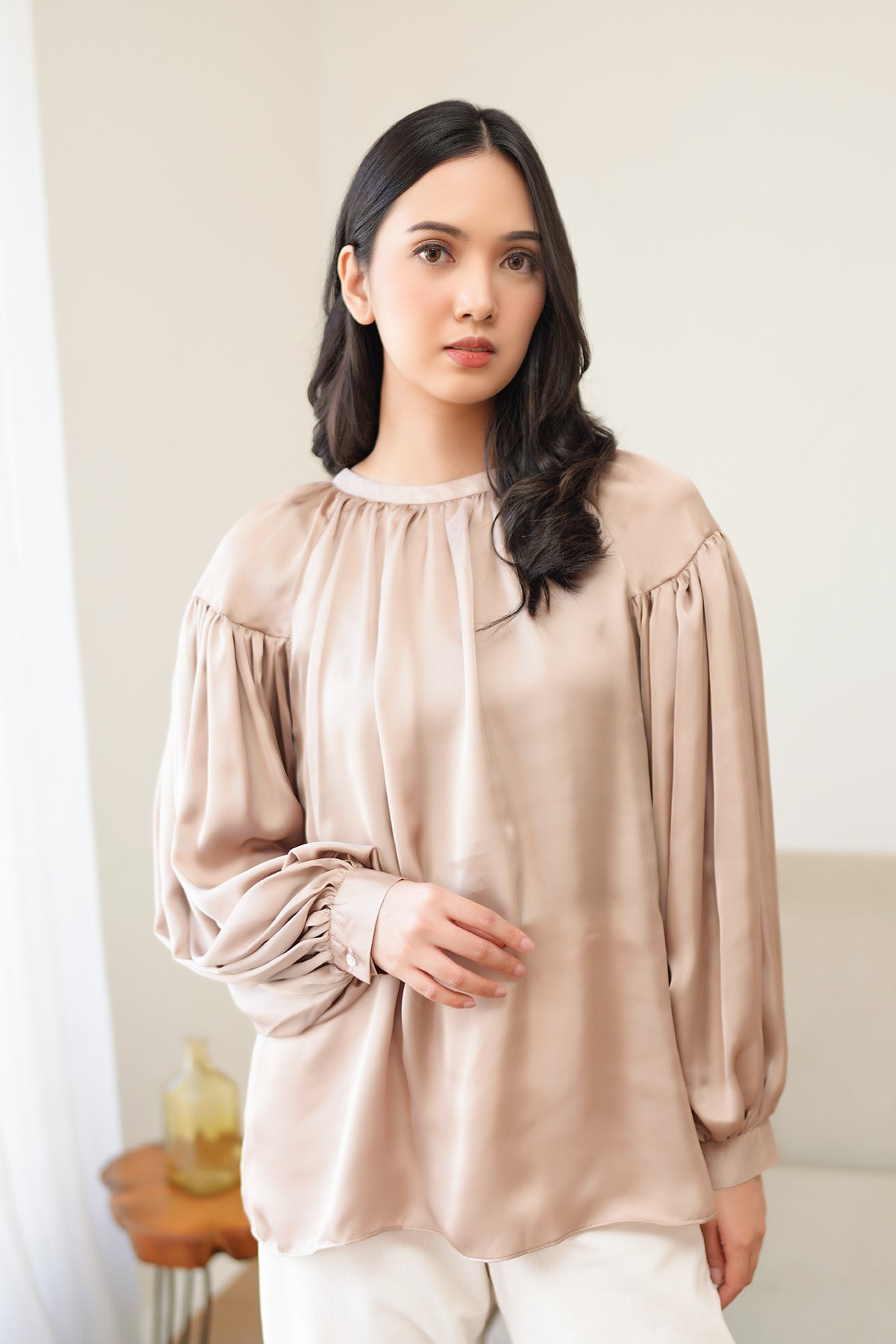 Yuka Blouse - Light Brown