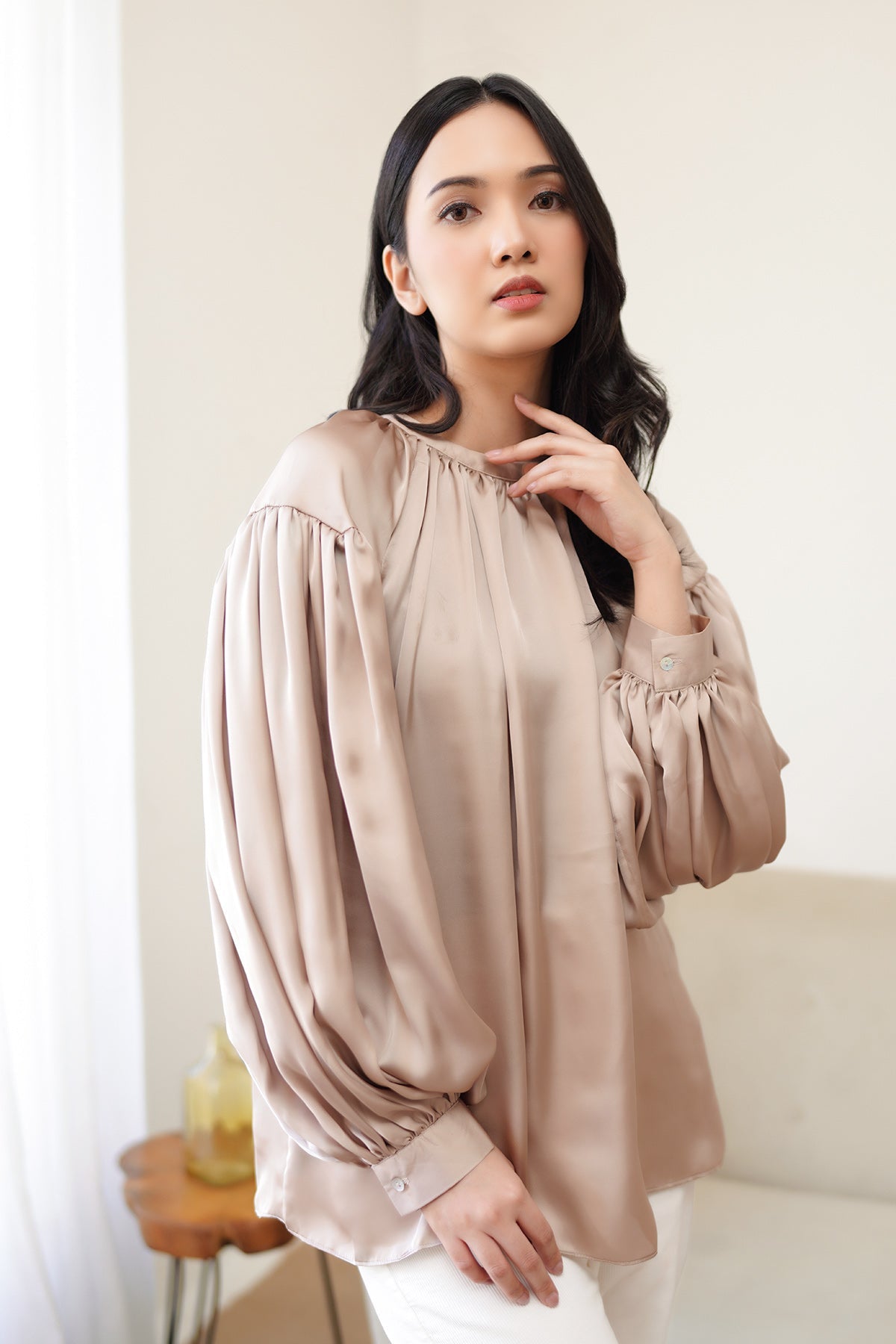 Yuka Blouse - Light Brown