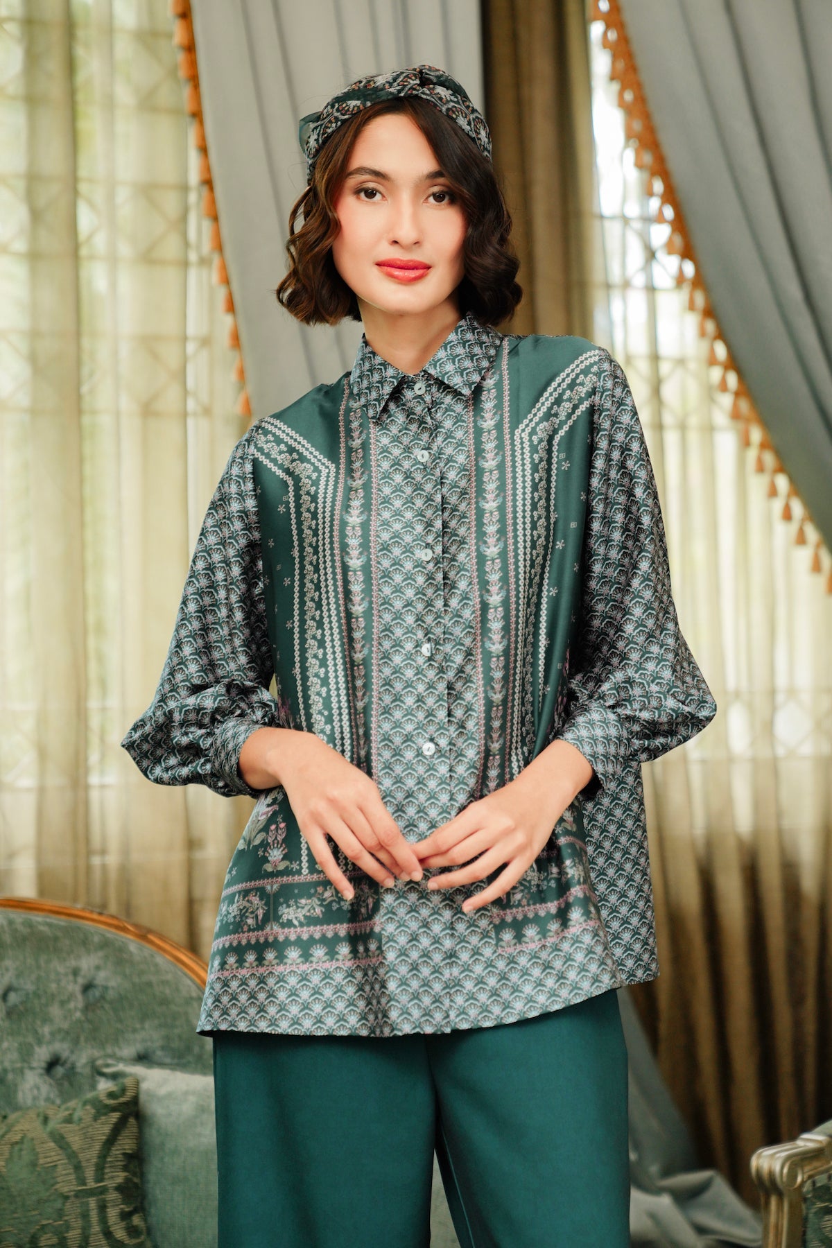 Serenity Soiree Shirt - Emerald