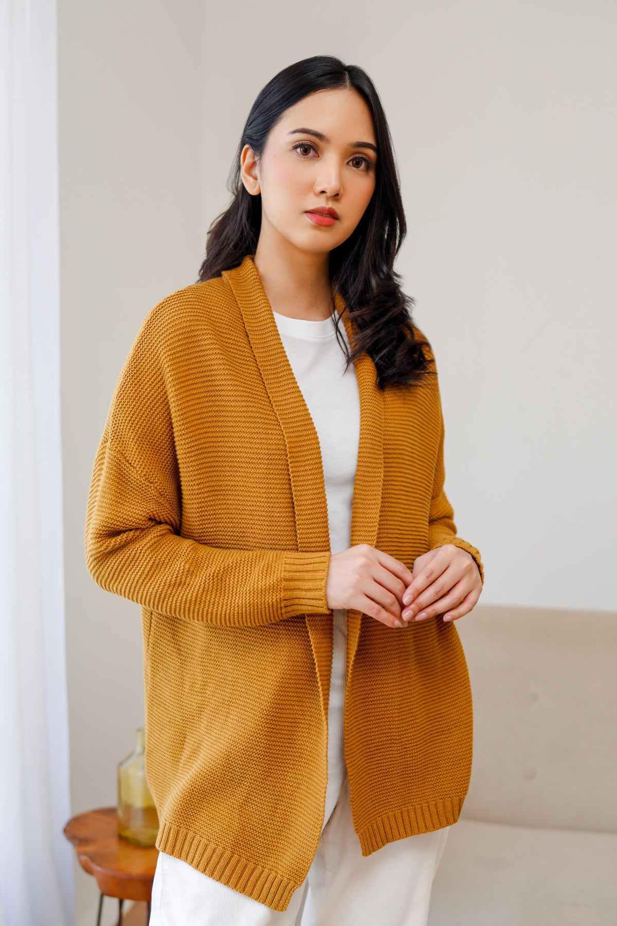 Open Front Cardigan - Golden