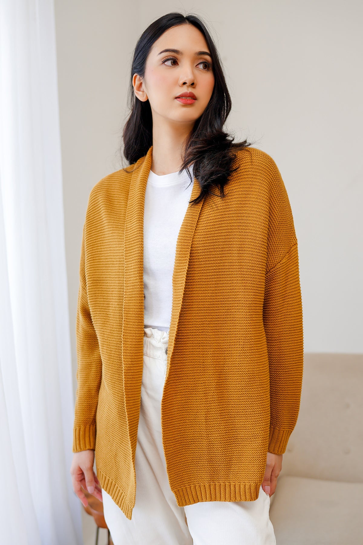 Open Front Cardigan - Golden