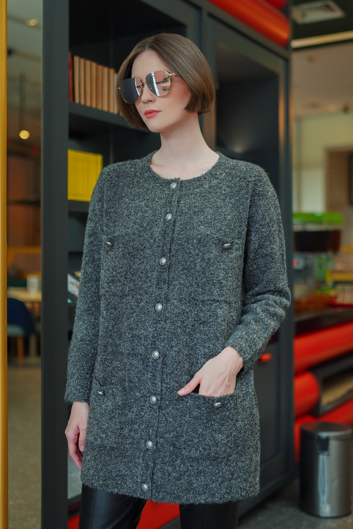 Lydia Long Cardigan - Dark Grey