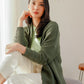 Open Front Cardigan - Green