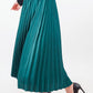 Satin Pleats Skirt - Fern