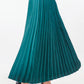 Satin Pleats Skirt - Fern