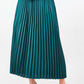 Satin Pleats Skirt - Fern