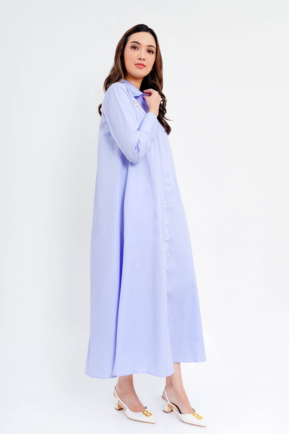 Hilary Shirt Dress - Blue