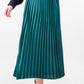 Satin Pleats Skirt - Fern