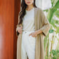 Woven Long Cardigan - Tan