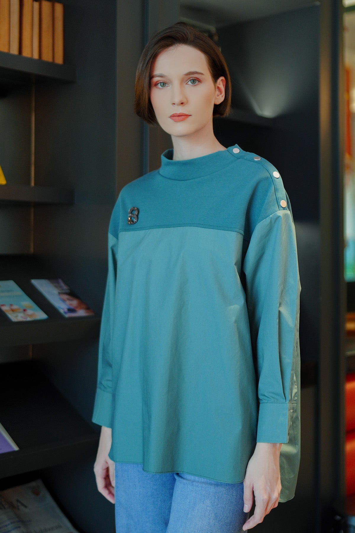 Ravina Blouse - Cyan