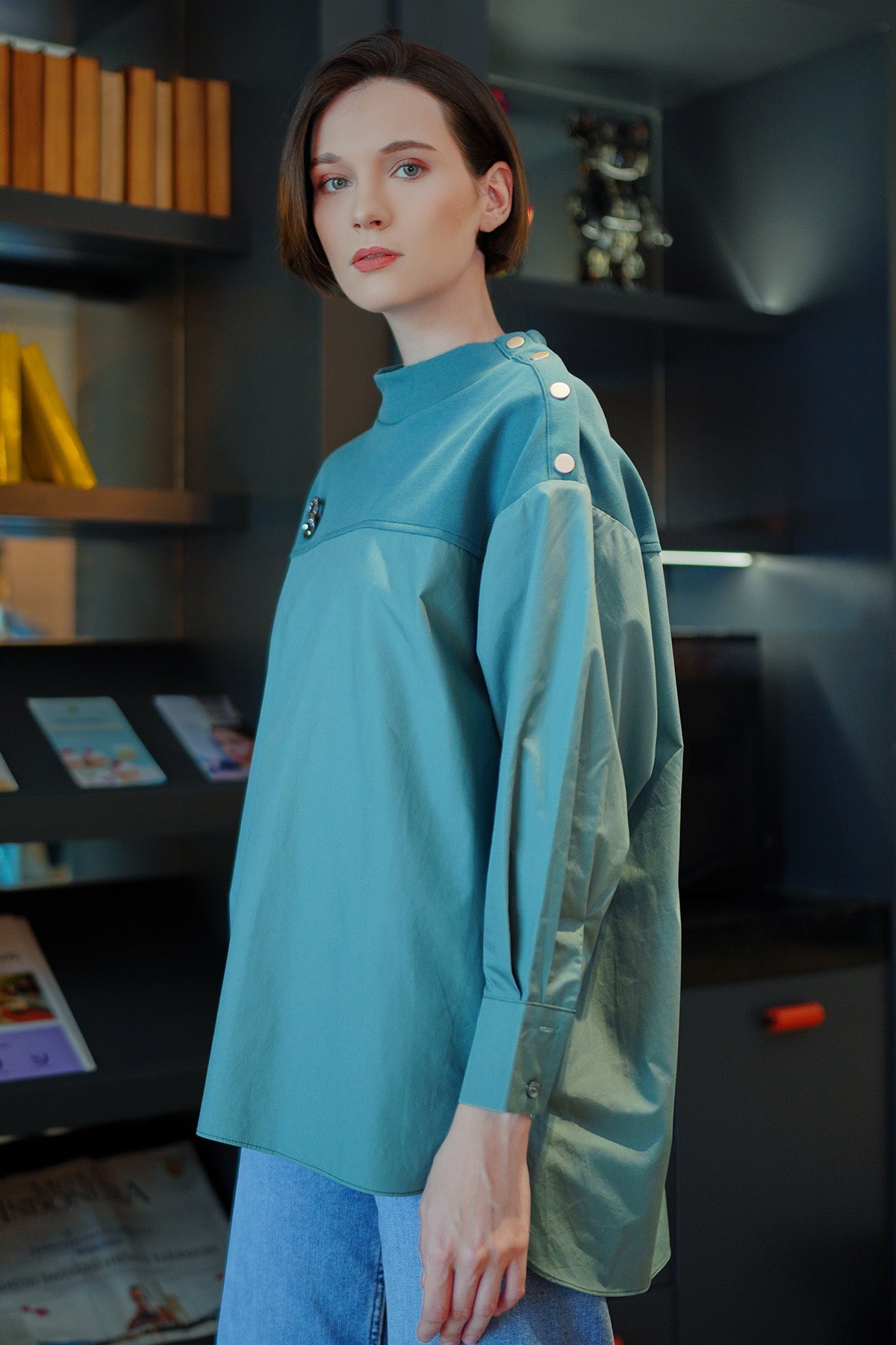 Ravina Blouse - Cyan