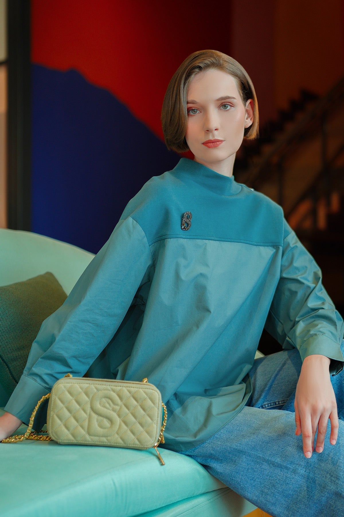 Ravina Blouse - Cyan