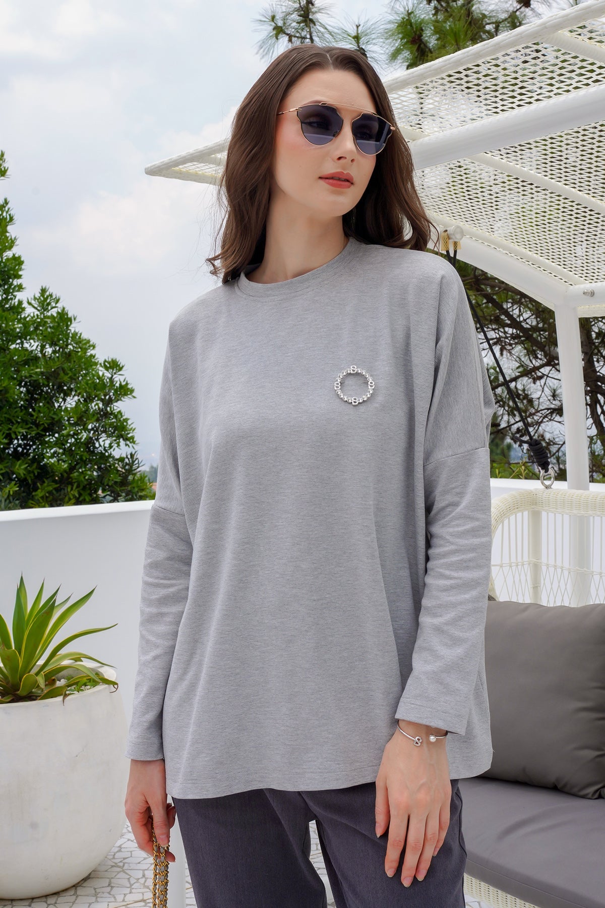 Basic Long Sleeve T-Shirt - Grey