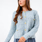 Lydia Tweed Cardigan - Blue