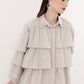 Tiered Ruffle Shirt - Light Grey