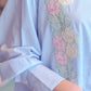 Blue Flower Embroidery Shirt