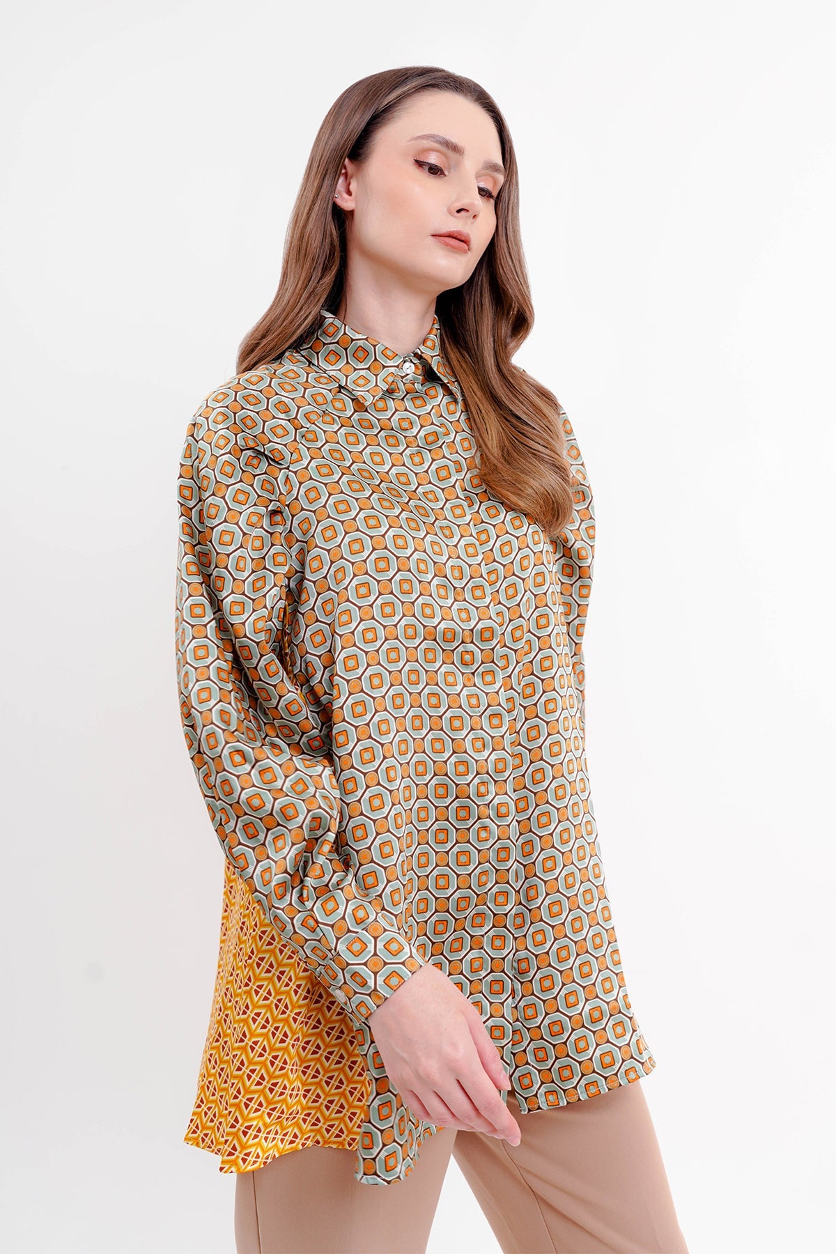 Giani Mix Pattern Shirt - Yellow/Green