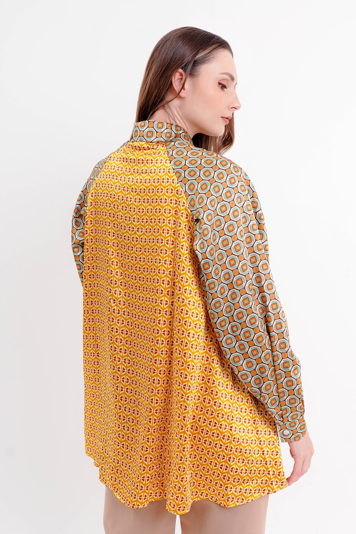 Giani Mix Pattern Shirt - Yellow/Green