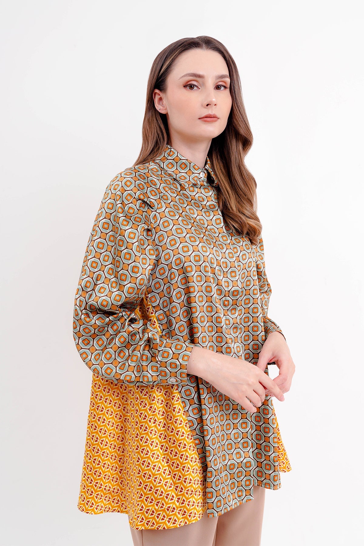 Giani Mix Pattern Shirt - Yellow/Green