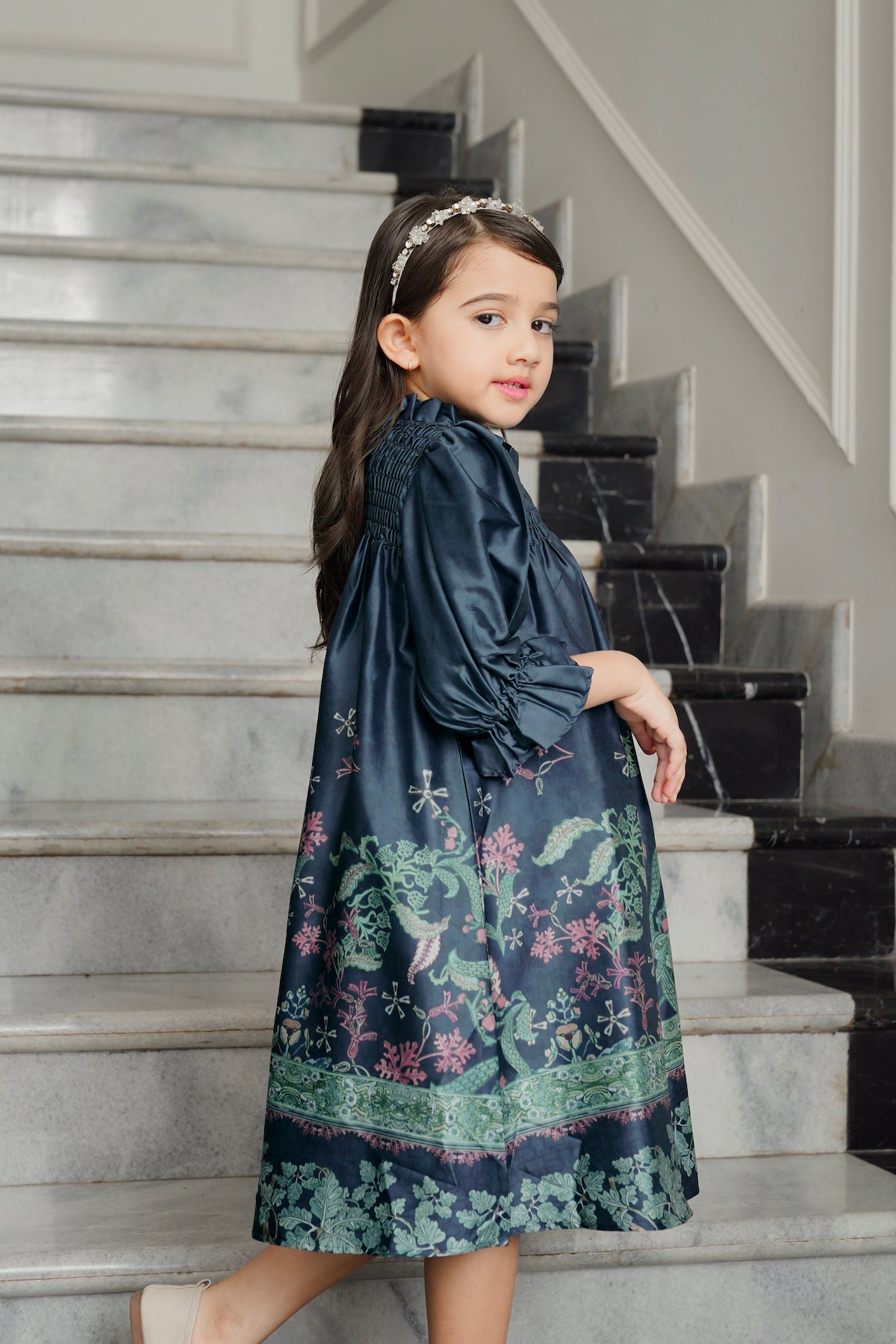 Serenity Soiree Smocked Dress - Midnight