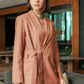 Zoe Blazer with Tie - Brown