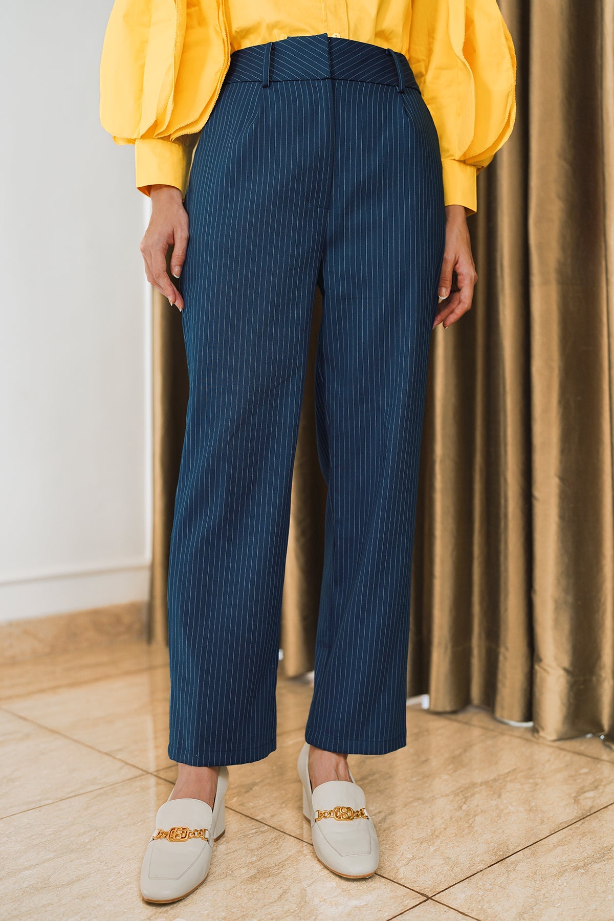 Darline Stripe Pants - Blue