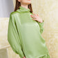 Cora Draped Blouse - Matcha