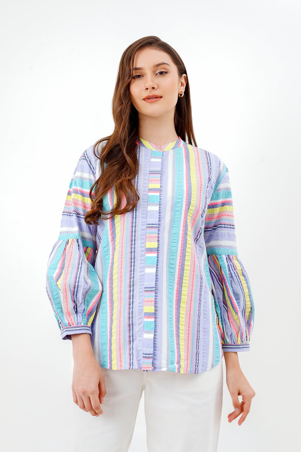 Gummy Puff Sleeve Shirt - Multicolor