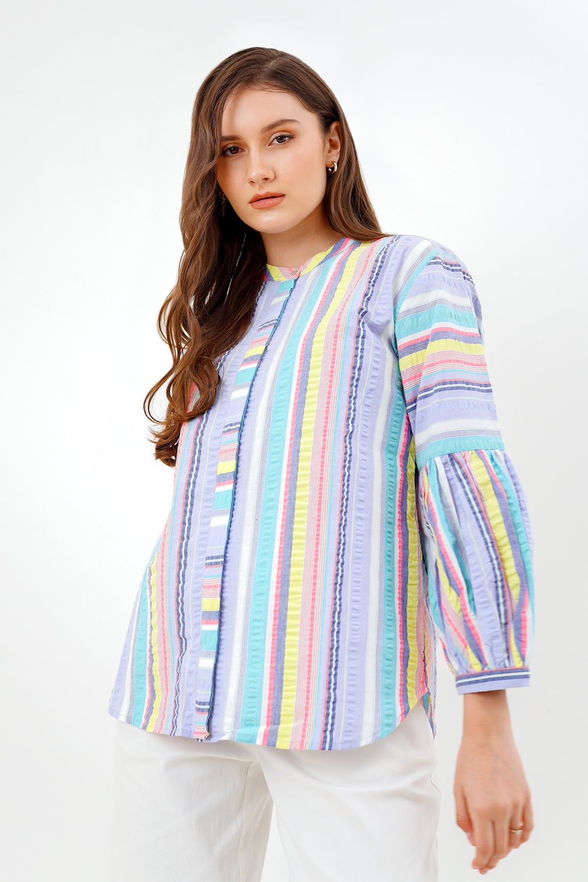 Gummy Puff Sleeve Shirt - Multicolor