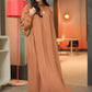 Pleats Maxi Dress - Caramel