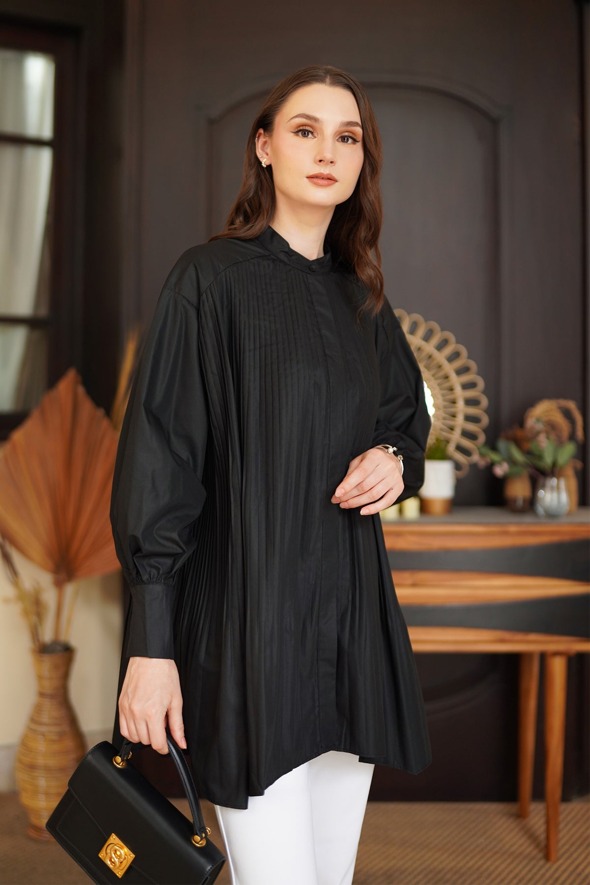 Pleated Shirt - Black