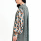 Arnia Mix Fabric Long Shirt - Green